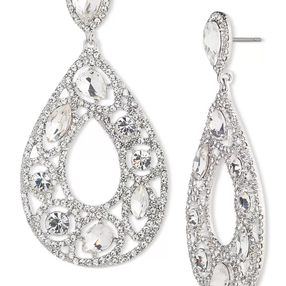 GIVENCHY Open Pear-Shape Rhinestone Drop earrings - Picture 3 of 9